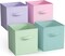 Sorbus 11 Inch 4 Pack Foldable Fabric Storage Cube Bins with Handles - for Organizing Pantry, Closet, Nursery, Playroom, and More